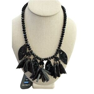 Anna & Ava Black Necklace Faceted Statement Beaded N2-7